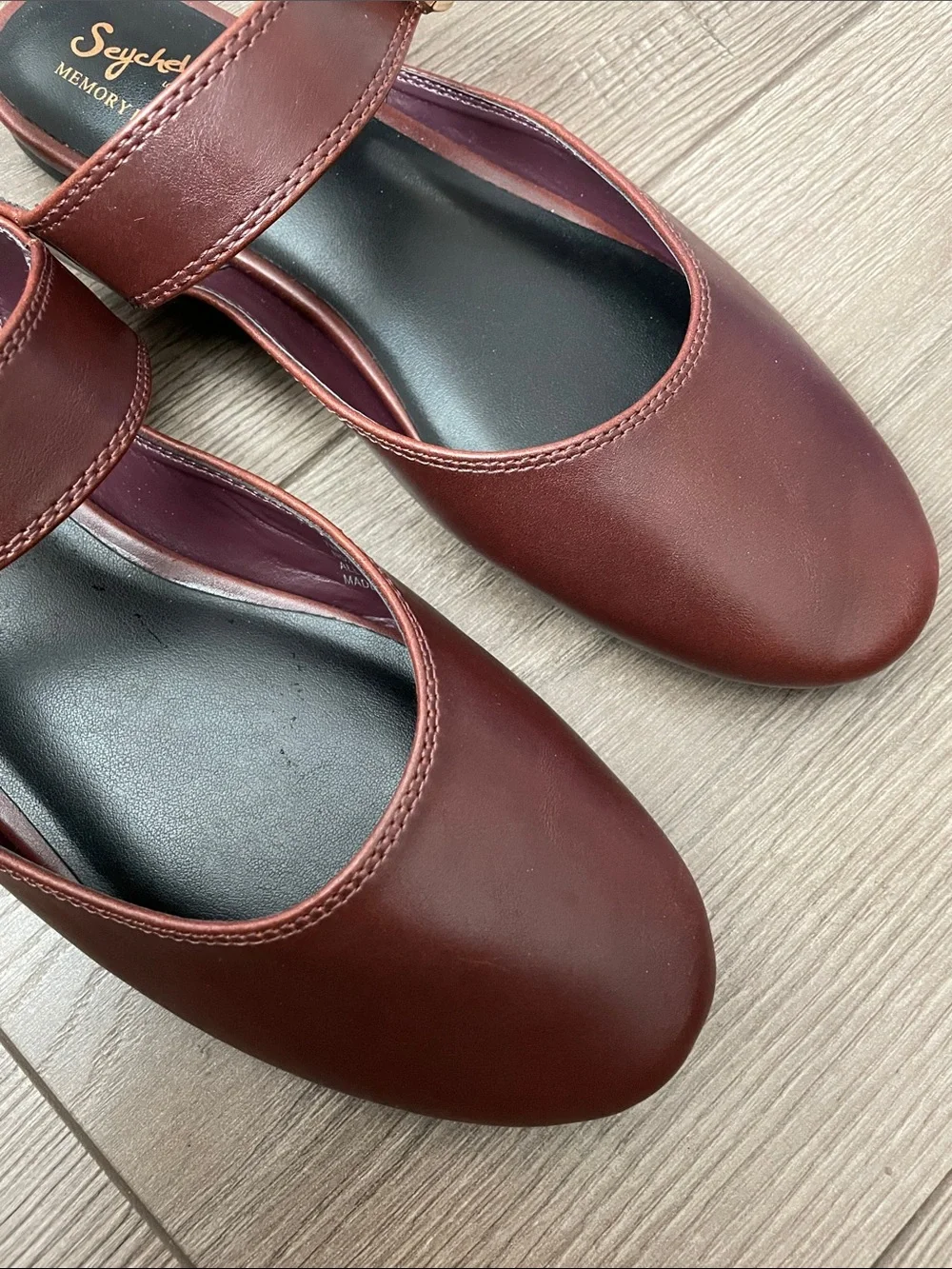 Seychelles Marion Slingback Memory Foam Ballet Flats with Gold Buckles Sz:7